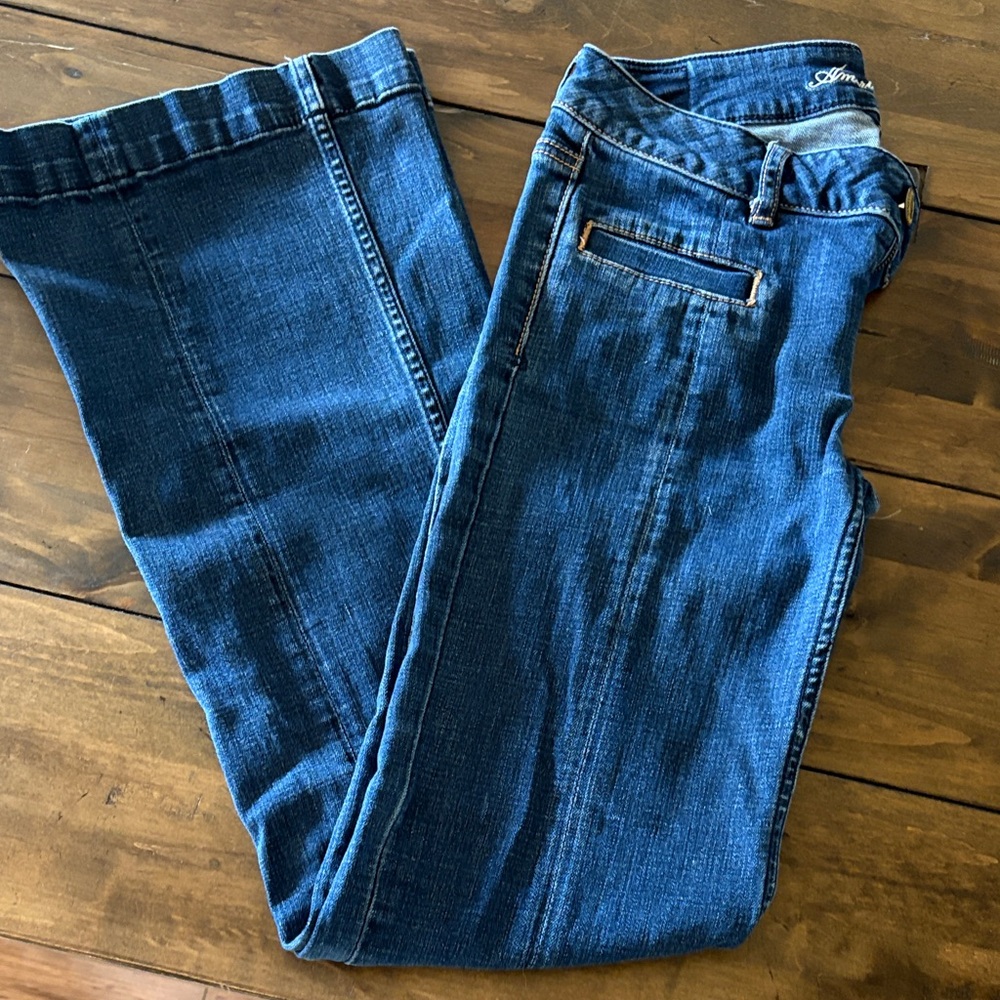 Blue Denim American Eagle Bell Bottom Jeans